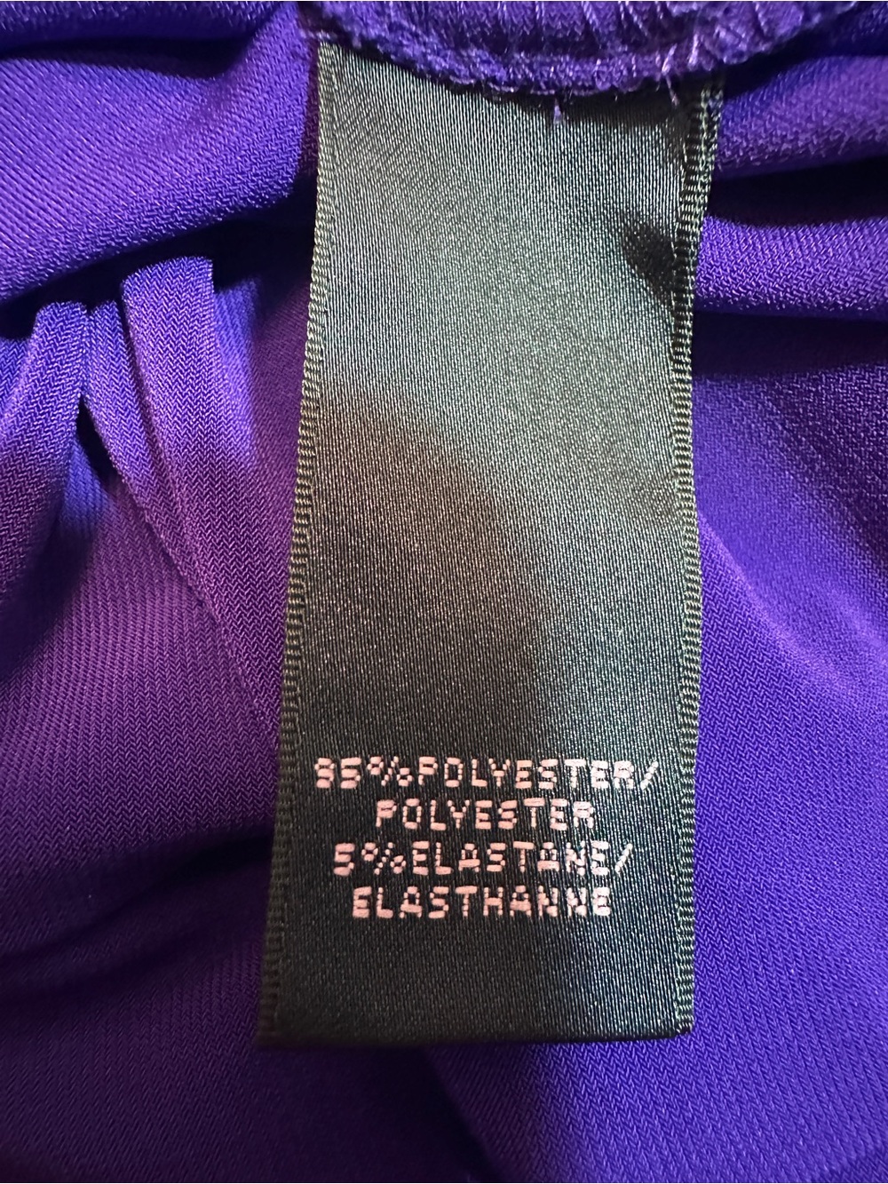 Lauren Ralph Lauren Dress 8 Purple Ruched Draped V Neck 3/4 Sleeve Stretch - Picture 9 of 10